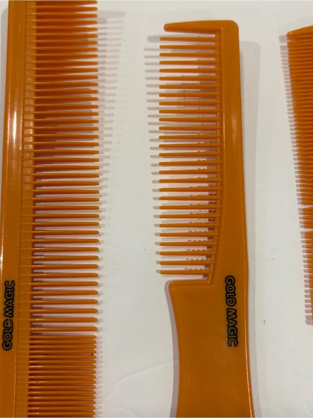 Vintage Gold Magic Hair Pick Lift Comb Set Orange